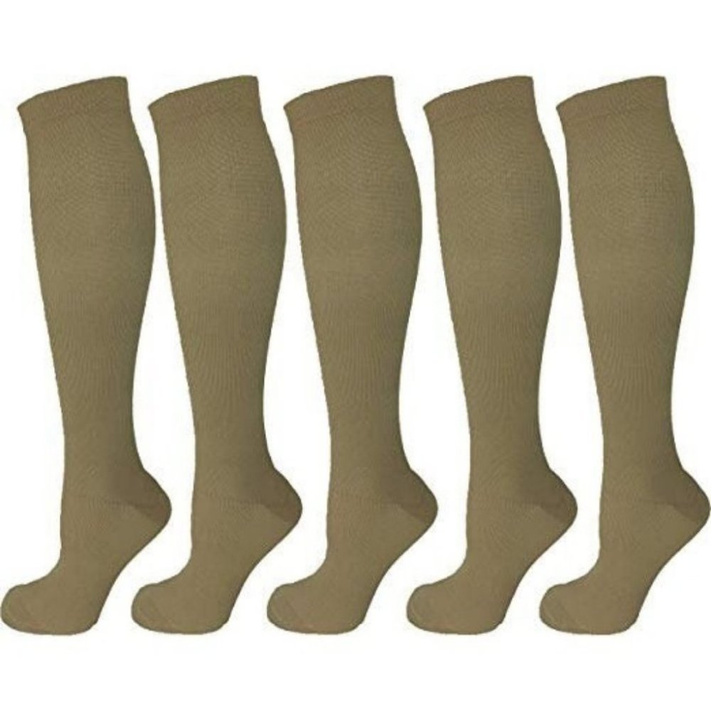 10 Pair Khaki Brown Solid Color Premium Quality Ex